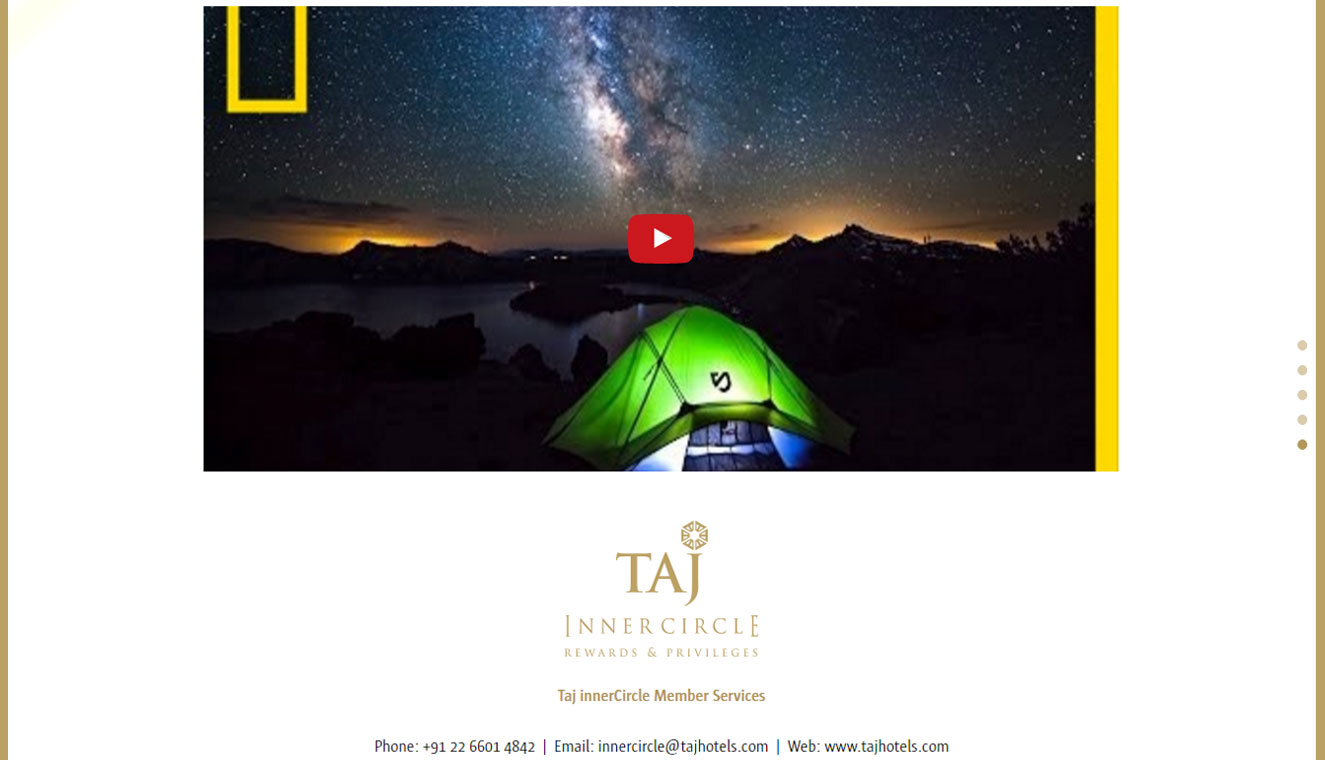 Taj Hotels Loyalty Website